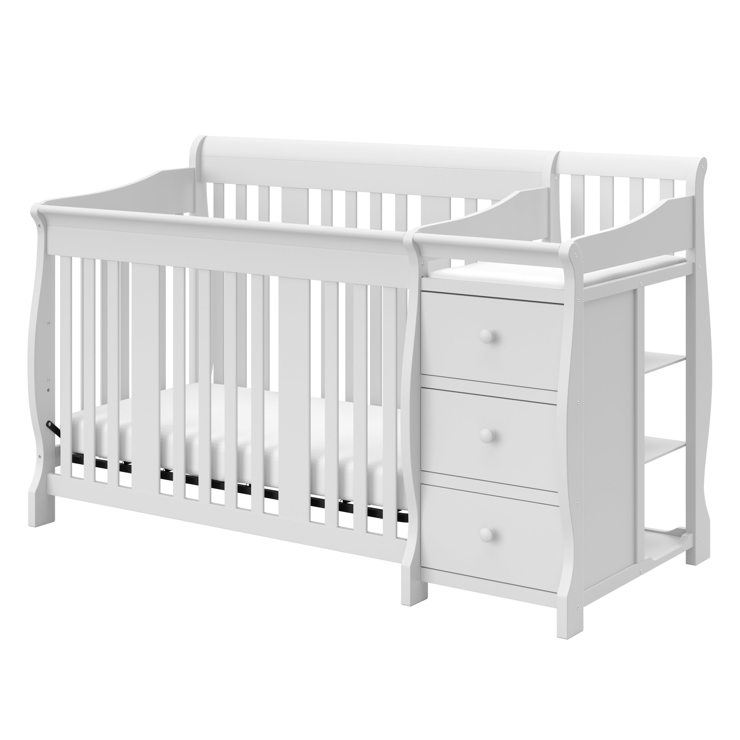 Baby bed with changing table and drawers best sale